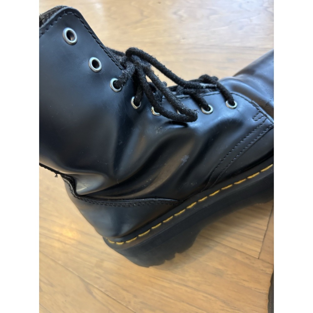 Dr. Martens Size 9 Jadon Leather Platform Combat Boots Black Leather - Picture 9 of 9